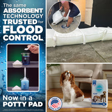 Load image into Gallery viewer, POOPH® Potty Pads™ – 50 Count – Superior Absorbency &amp; Odor Control – Absorbs 59oz, Leak-Proof, Track-Proof, Spill-Proof – Quick-Dry, Disposable, 24x24 Inch – for Puppies, Seniors, Housebound Pets
