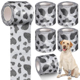 POPETPOP 6 Rolls Vet Wraps: 2 Inch Breathable Non-Woven Pet Self Adhesive Bandage - Paw Wraps for Dogs, Cats, Pet, Animals Ankle Sprains & Swelling (Cow Pattern)