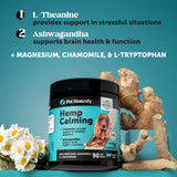 Natural Hemp Calming Chews for Dogs - Calming Aid Supplement for Occasional Anxiousness with Valerian Root, Chamomile, + Magnesium - Stress, Separation & Thunder Support - (Beef Liver, 90 Count)
