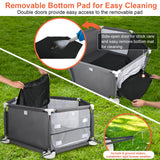 45"x45"x19.7" Sturdy Stainless Steel Frame Small Animal Playpen, Brooder Box for Chicks with Removable Roof & Bottom Pad for Easy Cleaning, Pet Playpen for Ducks, Kittens, Bunnies, Quails, Guinea Pigs