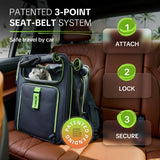 Cat Carrier Backpack for Travel & Car with Seat Belt Safety System, Expandable Pet Carrier for Cats & Small Dogs up to 25 lbs, Breathable, Durable, Foldable, Travel Friendly