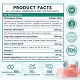 Probiotics for Dogs, Dog Probiotics with Digestive Enzymes, Prebiotics, Omega-3 & 6 and Vitamin for Dogs Digestive Health, 6 Billion CFUs for Gut Health and Immune Support, 180 Freeze-Dried Chews