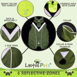 Lautus Pets Waterproof Dog Rain Coat, Reflective Safety Strips & Leash Hole – Lightweight Adjustable Jacket for Medium Breeds - M, Yellow