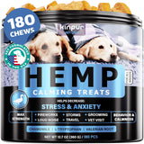 Calming Chews for Dogs with Hemp Oil - Dog Calming Treats with Duck Flavour - Aid During Thunderstorms, Fireworks, Separation, Car Rides - Hemp Dog Treats for Calming Support - 180 Chews
