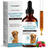 Dog Eye Infection & Eye Care Support Supplements | All-Natural Support for Conjunctivitis, Swelling, Dry Eyes, Tear Stains & Discharge | with L-Lysine, Omega-3 & Lutein + Zeaxanthin | 2.03 fl oz