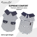 Parisian Pet Preppy Boy Polo Dog Shirt – Classic Cotton Pet Apparel with Collar - Soft Breathable Puppy T-Shirt - Cute Trendy Dog Clothes - Ideal Summer Clothes for Small Dogs - Shirts for Dogs Boy