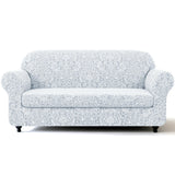 SUBRTEX 2 Piece Loveseat Covers, Jacquard Damask 2 Seater Couch Cover with Seat Cushion, Stretch Non Slip Furniture Protector for Dogs Pets (Medium, Light Grey)
