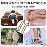 2 Pack Hand Rails for Outdoor 1-3 Steps, 27" Bent Wall Mount Handrail, Antique Metal Stair Handrails, Grab Bars with 2 Anti-Skid Crossbar for Garage Porch Stairs for Elderly Kids Disabled