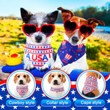 Chicingyou 108 Pcs Veterans Patriotic Dog Bandanas Bulks Star Stripe Adjustable Bow Ties for Dogs USA Flag Bowknot Triangle Scarf Kerchief for Pet Cat 4th of July Memorial Grooming Outfit