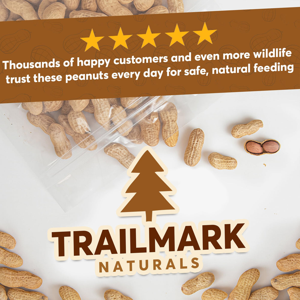 Trailmark Naturals - 10 LB - Raw Peanuts For Squirrels, Raw In Shell Peanuts For Birds and Wildlife- Squirrel Food, Wild Bird Seed - Grown in The USA