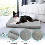 Explore Land Waterproof Dog Bed Cover Machine Washable Fluffy Dog Bed Replacement Cover, 36Lx27Wx4H inch, Gray