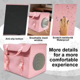 Dog Car Seat for Small Dogs, up to 13lbs, Foldable Dog Car Booster Seat with Non-Slip Bottom, Safety Tether and Storage Pocket, Comfortable Waterproof Fabric, Breathable Mesh Windows, Pink