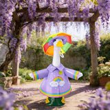 DECOHS 3 Pcs/Set Raincoat Porch Goose Outfits, Summer Lawn Goose Statue Raincoat Costume, Yard Goose Clothes Raincoats Umbrella Hat Outfit for 23" Statue Patio Garden Decoration (Purple Rainbow)