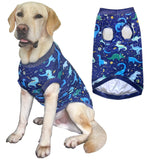 PriPre Dog Navy Sleeveless T Shirts with Universe Dinosaur Pattern Printed Soft Vest for Large Dogs (XL, Vest)