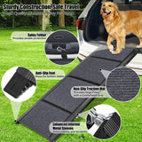 GaliGali Dog Ramp for Car, Portable Folding Pet Stair Ramp with Non-Slip Carpet, 62" Long & 19.7" Wide, Wider Dog Ramp Allow Medium to Large Dog Up to 250 lbs to Enter Car SUV Truck NO.GALILVTI160