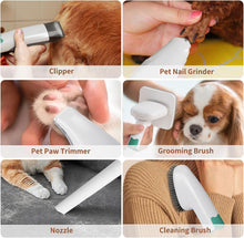 Load image into Gallery viewer, 8VR Dog Grooming Kit, Pet Grooming Vacuum with Pet Clipper Nail Grinder, Dog Hair Vacuum with 6 Pet Grooming Tools for Dogs Cats Shedding Grooming
