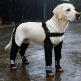 Winter Dog Suspender Boots, Dog Paw Protectors, Waterproof Doggy Booties for Winter, Anti-Slip Reflective Dogs Shoes Snow Boots for Outdoor Walking