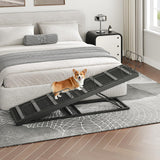 HOOBRO Dog Ramp for Bed, 63 Inch Long Dog Ramp for Couch and Bed, Pet Ramp with Non-Slip Mat and Safety Side Rails, 4 Height Adjustable up to 33 inch, for Small/Large/Old Dogs, Black BK16PT03