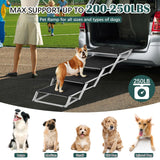 Dog Ramp for Car, Extra Wide Dog Stair for Large Dogs Car, Pet Steps Light Weight Aluminum Foldable Dog Steps for Cars and SUV,High Beds, Trucks, Supports up to 200 lbs (Extra Wide-4 Steps)