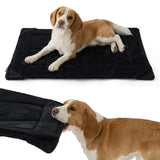 Bedsure Chew Resistant Dog Bed Large Sized Dog - Chew Proof Dog Crate Pad Machine Washable Durable Kennel Mat for Chewers with Reinforced Corners, Black, 35x22 in