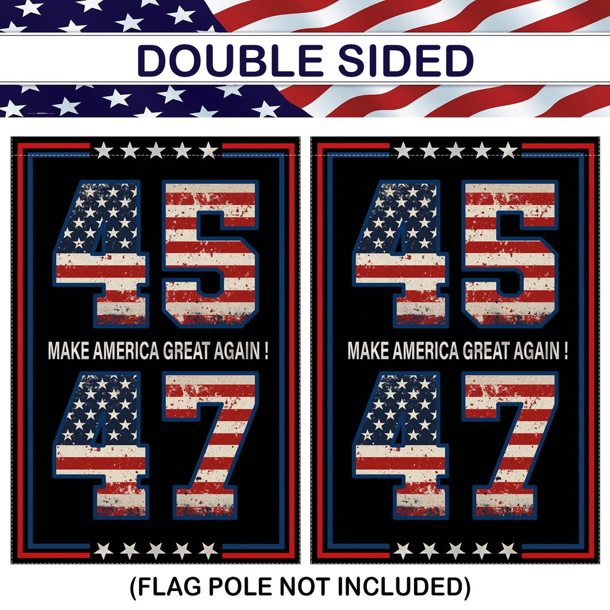 EKOREST Donald Trump 2024 Garden Flags for Outside, 45 47 Take America Back Yard Decoration,Small Outdoor Decor for American President Election,12x18 Inch Double Sided