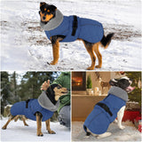 Petglad Dog Coat, Waterproof Dog Winter Jacket with Adjustable Buckle, Reflective Turtleneck Pet Snow Vest Warm Fleece Sweater for Small Medium Large Dogs - Blue, 3XL