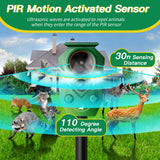 Peepst Solar-Powered Ultrasonic Animal Repellent with Motion Sensor, Perfect for Outdoor Yards, Deer Repellent Device with LED Flashing Lights, Effective to Repel Deer, Coyotes, Raccoons, and Cats