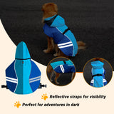 Cosibell Dog Raincoat for Medium Large Extra Large Dogs, Waterproof Rain Jacket with Reflective Strap, Lightweight Hoodies Full-Body Coverage Dry Clothes (L, Blue)