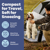 Travel Dog Bed (42" x 30")- Foldable & Packable for Travel, Road Trip, Camping– Lightweight, Water Resistant & Cozy with Soft Padding– Compact, Portable & Machine Washable– Large & Small Breeds: Grey