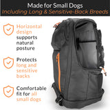 DJANGO Dog Carrier Backpack – Pet Backpack for Small Dogs & Cats with Hip Belt, Laptop Pocket & Water Bottle Sleeve – Travel Dog & Cat Carrier for Hiking, Camping & Commuting (Midnight Black)