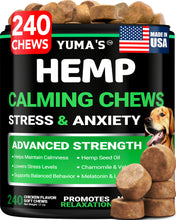 Load image into Gallery viewer, Hemp Calming Chews for Dogs - 240 Treats - Advanced Dog Calming Chews - Anxiety Relief Supplement Treats with Melatonin - Sleep Aid for Separation, Barking, Stress, Hip and Joint Support Made in USA

