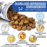 Dog Allergy Chews 180PCS Omega 3 Fish Oil Anti-Itch Treats Skin & Coat Supplement with Colostrum Probiotics Dog Itching Skin Relief Dry Skin Itchy Licking Seasonal Allergies Immune Support