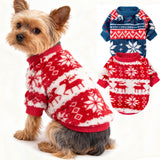 Algudbilt Dog Sweater | 2-Pack Clothes Jackets XXS - XXL for Small Dog Breed (Male & Girl), Super Soft Winter Coats Sweaters for Dogs and Cats, Pet Apparel Outfits (Red,Blue, XX-Large)