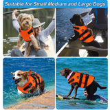 Dogcheer Dog Harness Life Jacket, High Buoyancy Neoprene Dog Life Vest for Swimming Boating, Adjustable Puppy Swim Vest Reflective Pet Float Vest for Small Medium Large Dogs - Orange, S