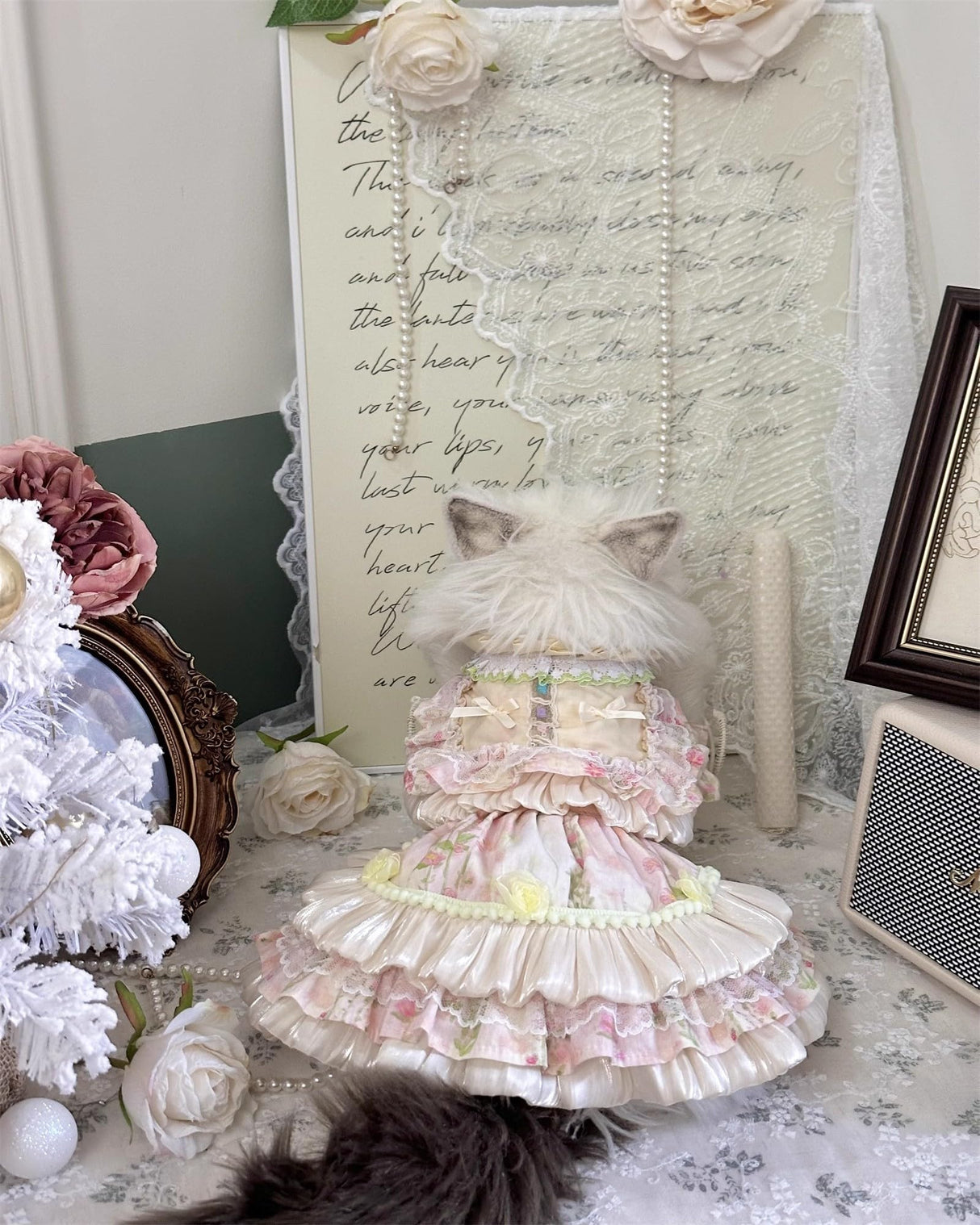 MaruPet Elegant Princess Lace Dress Tutu Queen Style with Bowknot for Small, Extra Small Dog Teddy, Pug, Chihuahua, Shih Tzu, Yorkshire Terriers K-Pink X-Large