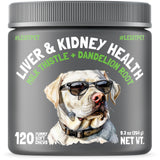 Liver & Kidney Support for Dogs Detox Natural Supplement with Milk Thistle Dandelion Root Turmeric Curcumin Hepatic Support Treats for Canine Liver Function, Immunity & Digestion 120 Soft Chews