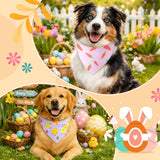 Sanwuta 100 Pcs Easter Dog Bandanas Bulk Bunny Eggs Bandanas for Dogs Triangle Kerchief Bibs Scarf for Pet Easter Costume Photo Props Accessories Pet Shops, 25 Styles(31.5 x 21.7 x 21.7 Inch)