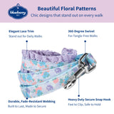 Blueberry Pet Durable Made Well Lovely Floral Print Dog Leash with Lace in Lavender, 5 ft x 5/8", Small, Leashes for Dogs