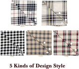 Spring 5PCS Dog Bandanas with Buttons - Thick Triangle Bibs Dual Layer Soft Cotton Scarf for Small Medium Large Boy Girl Puppy Cat Pet Plaid Kerchief Costumes Outfits