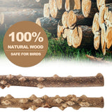 LIMIO 6-Piece Bird Perch Set - Natural Wood Grape Sticks, Paw Grinding Forks, Bird Stand & Toys for Parakeets, Cockatiels, Conure, Budgies