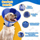 Vithael Upgraded Dog Cone Collar for Dogs After Surgery, Soft Breathable Pet Recovery Collar with Double-Layer Design, Adjustable Dog Cone Collar for Large Medium Dogs, Elizabethan Collar (XL, Blue)
