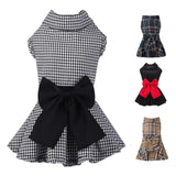 Dog Dress with Bowknot, Fashional All Weather Puppy Clothes Wedding Holiday Princess Pet Dresses for Small Dogs Cats Girl (White&Black, Small)