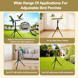 Arfubye 16-63 Inch Height Adjustable Bird Perch Pepper Wood Bird Training Perch Stand Parakeet Perches Indoor and Outdoor Parrot Stands for Small to Medium Bird