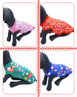 PET SHOW 4 Pack Christmas Dog Shirts for Extra Large Dogs Tank Top Tee Red Green Xmas Santa Gnome T-Shirts Pets Holiday Party Sleeveless Vest Dog Clothes Boys Girls(XXX-Large)