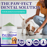 Dog Teeth Cleaning Powder - Dog Dental Powder - Plaque Off Pet Tooth Cleaning lab co - Targets Tartar & Reduces Plaque & Bad Breath - Teeth Cleaning Made Easy for Small, Medium, Large Dogs