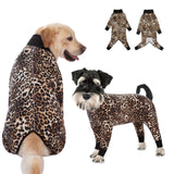Recovery Suit for Large Medium Dogs After Surgery, Soft Breathable Anti Licking Dog Onesie E-Collar & Cone Alternative, Pet Bodysuit for Preventing Hair Loss Full Cover Wound(XL, Leopard Print)