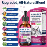 Flea & Tick Prevention for Dog and Cat, Natural Oral Flea & Tick Support Drops with Multivitamin Omega-3 for Pets - Supports Healthy Skin & Coat - Flea Herbal Drops All Breeds and Sizes - Bacon
