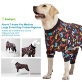 LovinPet Large Dog Pajamas, Game Console Print,UV Protection, Wound Care/Post Surgery Dog Clothes, Pet Anxiety Relief, Lightweight Stretchy Pitbull Pullover Shirt, Onesies for Dogs, Pet PJ's/Medium