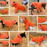 Lelepet Dinosaur Costume - Small Dog Halloween Costume, Warm Fleece Hoodie for Small Dogs, Thick Sweatshirt, French Bulldog, Beagle, Lab, Dachshund, Greyhound, Pitbull, Orange （XS-2XL