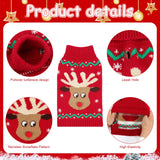 YUEPET Christmas Dog Sweaters Pullover, Reindeer Snowflake Christmas Outfits with Leash Hole, Classic Turtleneck Dog Clothes for Puppies Medium Dogs(XL)